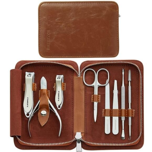 Manicure Set, Nail Clippers Pedicure Kit, 8 pcs Stainless Steel Manicure Kit